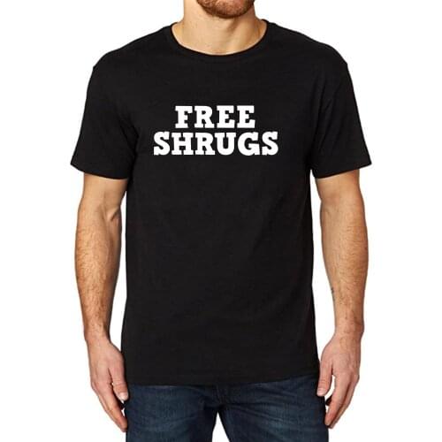 Lyprerazy Mens Free Shrugs Funny Printed T-Shirt