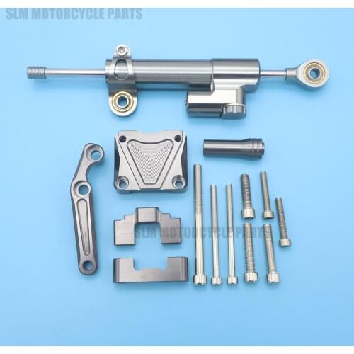 Aluminum Steering Damper Stabilizer Mounting Bracket Adapter Set For Kawasaki Ninja 300 Ninja300 2013 2014 2015 2016
