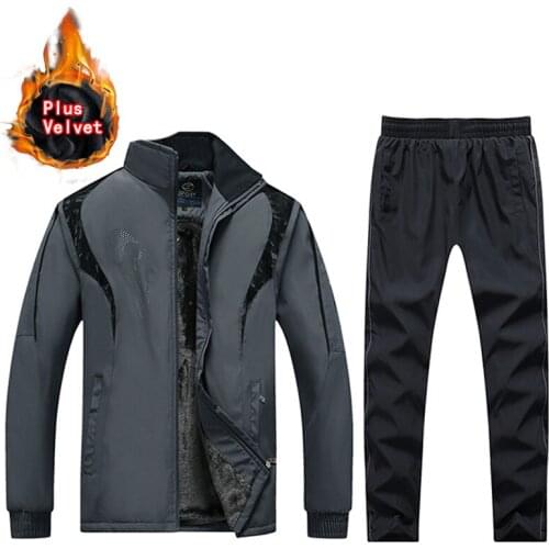 Mens Brand Casual Black Suit 2021 Autumn Winter New Stitching Jogging Sportswear Hoodie + Pants 2-Piece Set Of Mens Pullover