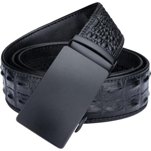 Men Belt Crocodile Pattern Genuine Leather Automatic Belts For Men Automatic Buckle For Business Wedding Freeshipping Barry.Wang