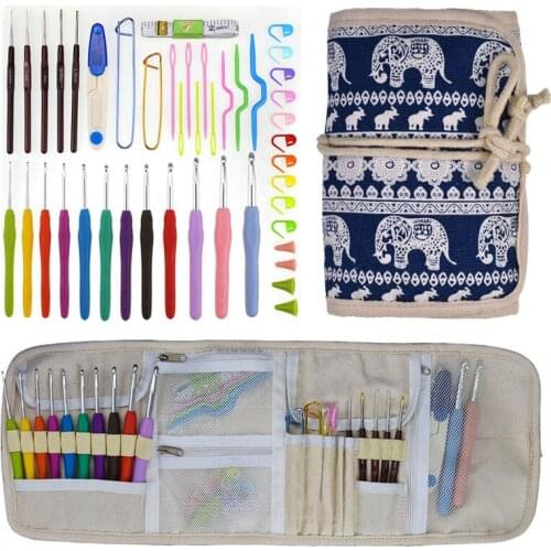 Crochet Hook Set Ergonomic Yarn Knitting Needles Sewing Tool Set Knit Stitch Holder Hook Accessories For Knitting