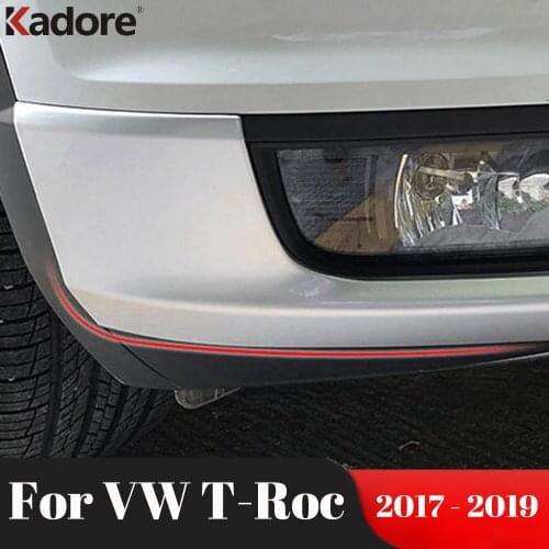 For Volkswagen T-Roc TROC 2017 2018 2019 Front Rear Bumper Corner Protector Guard Cover Lip Trim Car Accessories 2pcs