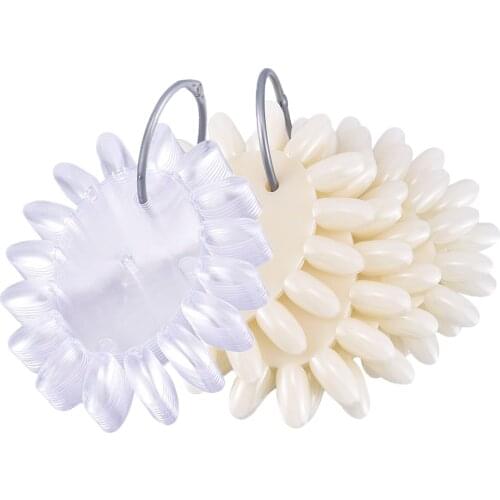 40/160 Tips Fake Nails Oval Shape Color Card Clear Natural on Ring Display False Nail Art Designs Acrylic UV Gel Manicure Tool