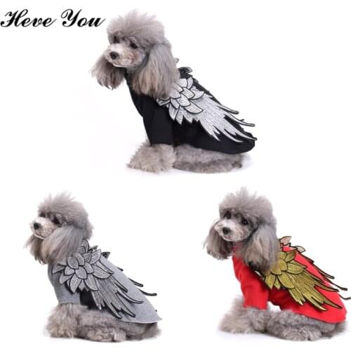Heve You Clothes For Small Dogs Angel Wings Puppy Dog Clothes Christmas Dog Clothing Winter Warm Waterproof Pet Coat Hoodies
