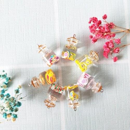 10pcs Candy Bottle Resin Charms Diy Keychain Earrings Findings Crafts 3D Orange Beverages Pedants Jewelry Accessories Handmade