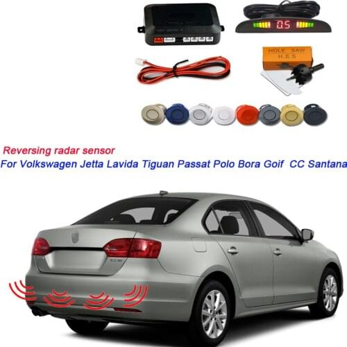 Reversing radar parking safety For Volkswagen VW Lavida Tiguan Passat Polo Bora Goif CC Santana Rear object distance 4 sensors