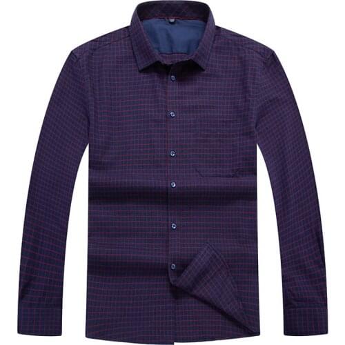 Plus size 10XL 8XL 6XL 5X New Arrival Business Shirt Mens Brand Long Sleeve Plaid Twill Men Dress Shirts Male Shirts cotton