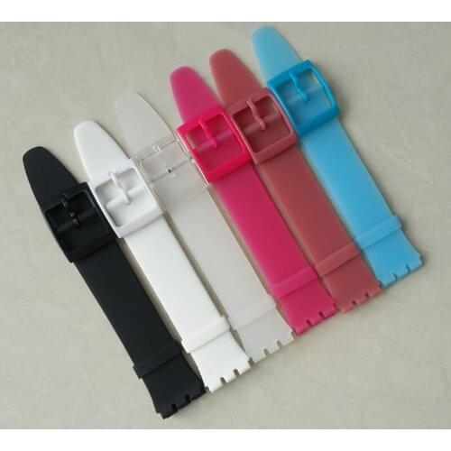 Six colors Watch accessories for Swatch strap buckle SWATCH silicone watch band 16mm silicone rubber strap for swatch watch