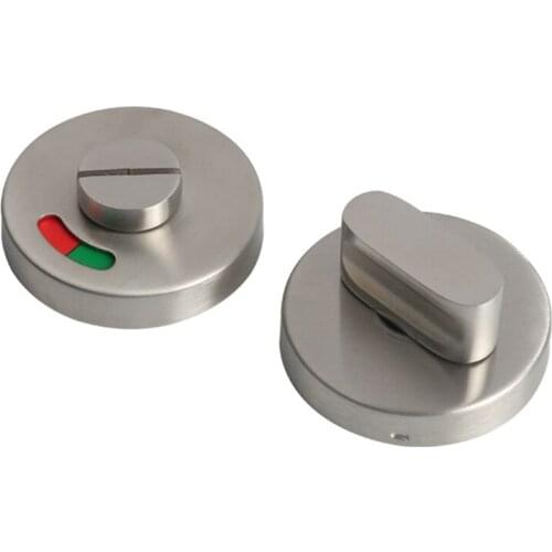 Stainless Steel WC Toilet Door Lock Handle Knob Indicator Privacy Latch Bathroom GXMA