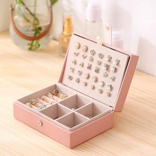 Jewelry Box Travel Comestic Jewelry Casket Organizer Makeup Lipstick Storage Box Beauty Container Necklace Birthday Gift