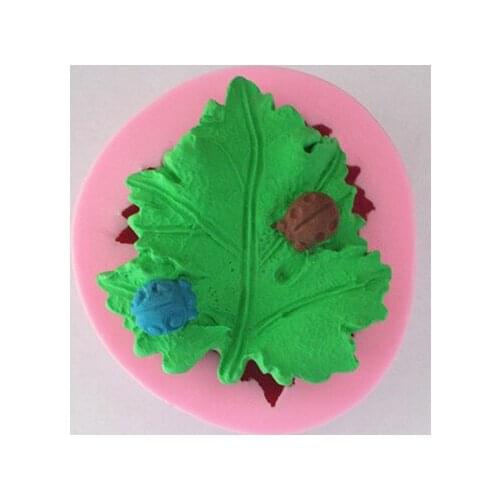 Silicone soap mold Ladybug leaves shape Handmade cake chocolate clay mould wholesale mould tools