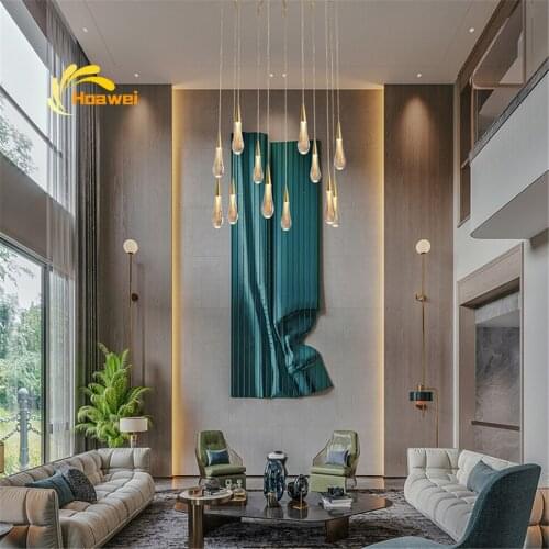 Modern Cyrstal Luxury Pendant Lamp Gold Chandelier Crystals Plating Kitchen Hotel Hall Home Hanging Lamp Bedroom Loft Lighting