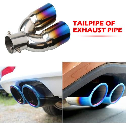 Universal Auto Dual Pipe Trim Car Rear Tail Throat Liner Stainless Steel Car Bent Exhaust Tip 3 inch ID Inlet Rolled Edge Slant