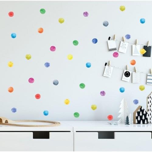 Waterproof Stylish Removable Colorful Dot Wall Sticker PVC Wave Point Wall Sticker DIY for Playroom