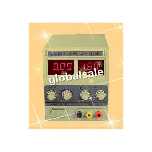 YIHUA 1502DD Adjustable Variable Output DC Power Supply LED Display Phone Repair Power Test Regulated 15V 2A