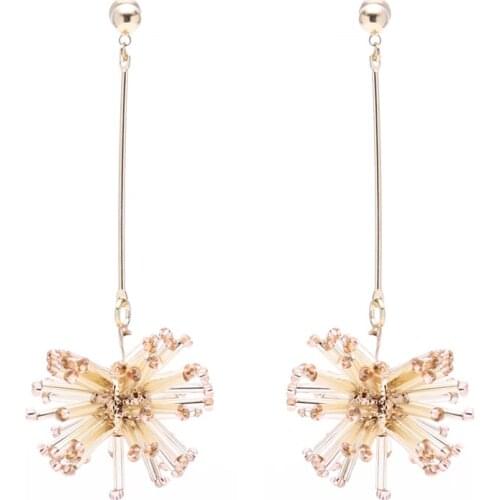 ELEGANCE11 2020 Trendy Long Earrings Dandelion Shape Pendant Acrylic Earrings Women Party Jewelry Costume Earrings for Girls