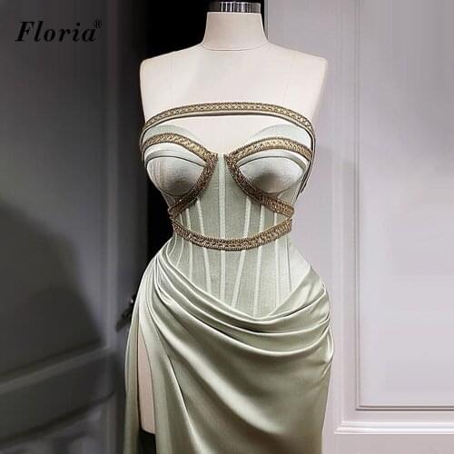 Plus Size Simple Evening Dresses Mermaid Elegant Prom Dresses Women Party Night Beading Wedding Party Gowns Vestidos Formales