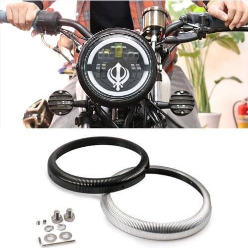 1set 7 In Aluminum Round Headlight Housing Headlamp Trim Ring Mount Bracket and 7 inch 80W LED DRL White yellow light headligh