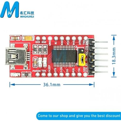 1PCS USB TO TTL FT232RL FT232 FTDI 3.3V 5.5V Serial Converter Adapter Module Mini Port For Arduino Pro