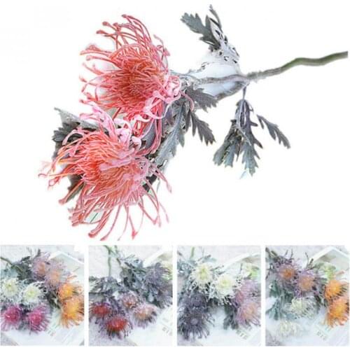 2 Forks Tufted Chrysanthemum short branch plastic Artificial Flowers Decoration indie room decor artificiales