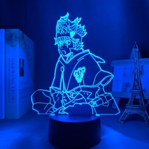 3d Led Lamp Anime Black Clover Asta for Bedroom Decor Nightlight Birthday Gift Room Table Lamp Acrylic Led Night Light Manga