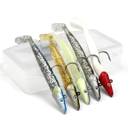 5Pcs 11cm Lead jig Head Hook Soft Fishing Lure Artificial Bait Wobber Bait Sinking Jigging Sea Fishing Peche Pesca Leurre