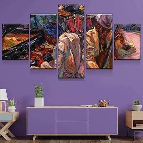 5 Pieces Wall Art Canvas Painting Abstract Movie Character Poster Modern Home Decoration For Living Room Modular Pictures