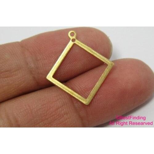 Brass charms 23mm Square Raw brass earrings findings -50pcs R613