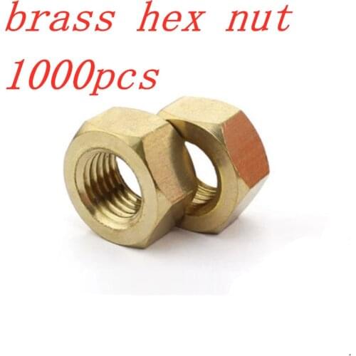 500-1000PCS wholesale BRASS hex Nut M1 M1.2 M1.4 M1.6 M2 M2.5 M3 M4 M5 M6 DIN934 Brass Hex Nut Metric Thread