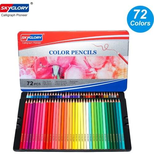 72 Colored Pencils Set Professionals Artists Oil Color Pencils with Metal Storage Case Art Supplies for Drawing Sketching