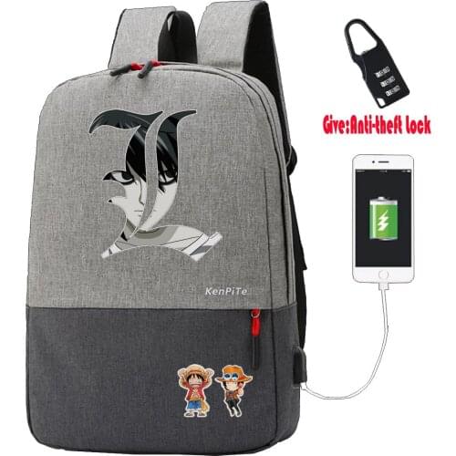 Anime Death Note backpack Men Women Travel Laptop Shoulder Bag Anti-theft USB Charging Work Casual Bags School bookbag