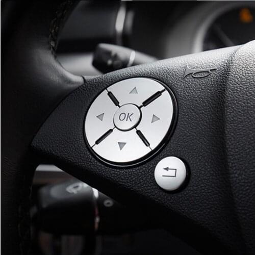 Car Interior Steering Wheel Button Switch Trim Cover Sticker For Mercedes Benz C E S Class W204 W212 W221 GLK X204 C200 C250