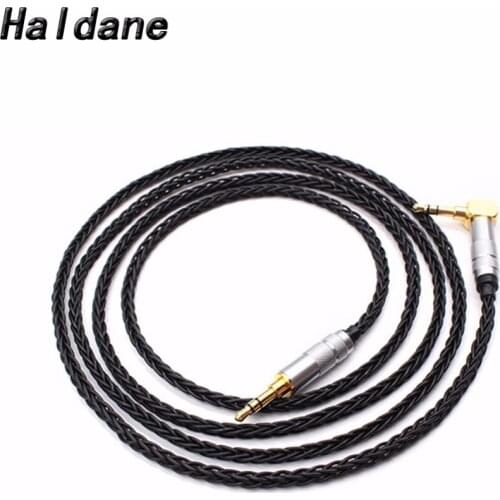 Free Shipping Haldane 3.5 Stereo Male to 3.5mm Male Single Crystal Copperr Silver Plated Audio AUX Cable Cord Audio Adpter Cable