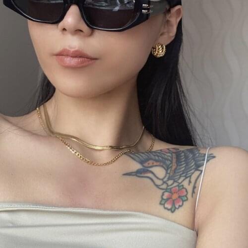 Dazan New Chain Cute Babygirl Mom Baguette Link Chain Chunky Chain Custom Necklace Display Stand Box Women For Women