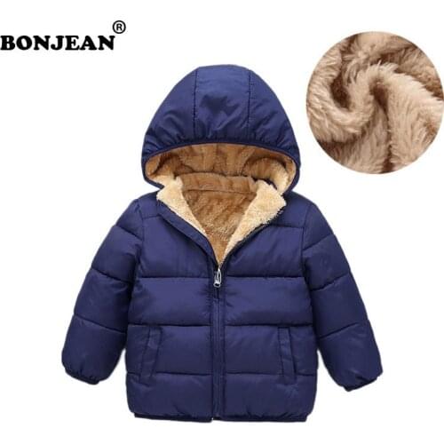 Kids Winter Jacket Thick Down Cotton-padded Jacket Fur Collar Coat Hat Removeable Super Warm Snowsuit Hooded Fashion Outfits