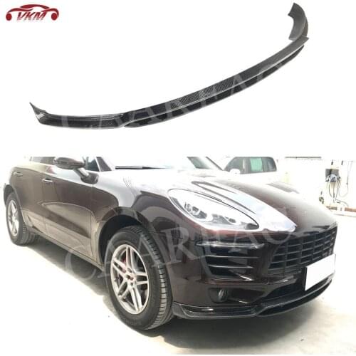 Carbon Fiber Front Bumper Lip Spoiler Body kit For Porsche Macan 2017 2018 Head Chin Protector Car Styling