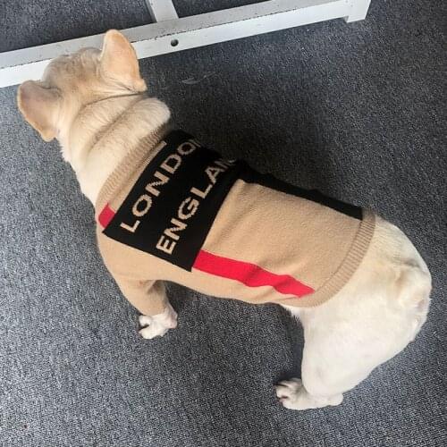 7 sizes Designer small dog apparel Clothing Large dog Clothes for Labrador Teddy Corgi British Bulldog Dog Sweaters