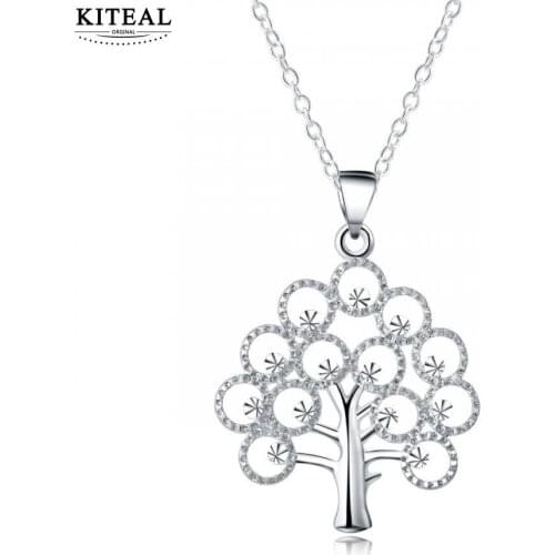 KITEAL 2018 Silver Plated Unique Designed Tree of Life Necklaces Pendants Women Jewelry Girlfriend Birthdays Gift