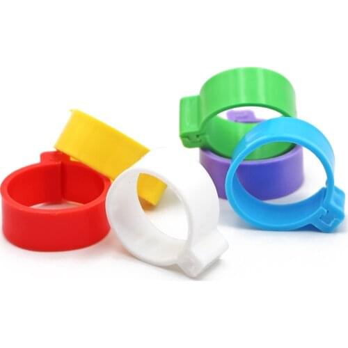 100PCS Chicken Foot Ring 20mm Poultry Leg Label Buckle Ring 6 Colors Plastic Chicken Duck Farm Equipment Identification Tools
