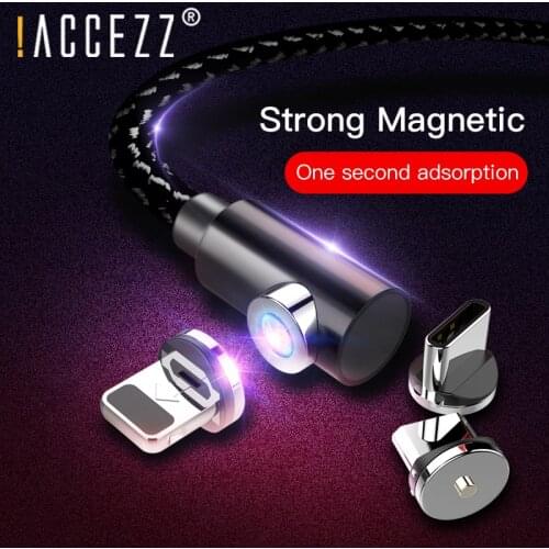 !ACCEZZ Magnetic Cable Fast ChargingFor iPhone X XS MAX XR 8 Magnet Charge Micro USB Type C For Samsung S10 Phone Cable Cord 2M