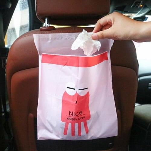 15pcs Cute cartoon car interior cleaning bag Car Trash Bag Disposable Garbage Bag Home Self-adhesive Cleaning Bags