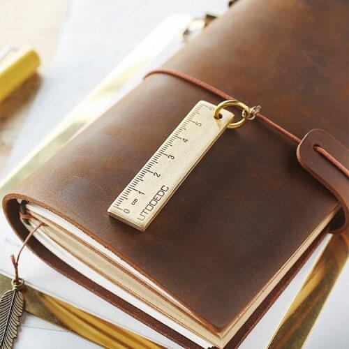 Mini 6cm Metal Cooper Ruler, Cute Straight Rulers Small Pendant Key Rings Kawaii Accessory Tools