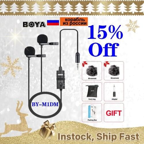BOYA BY-M1 BY-M1DM Mic Phone Lavalier Camera Microphone Lapel condensor Mic for xiaomi Collar iPhone Xs X Canon DSLR PK Rode