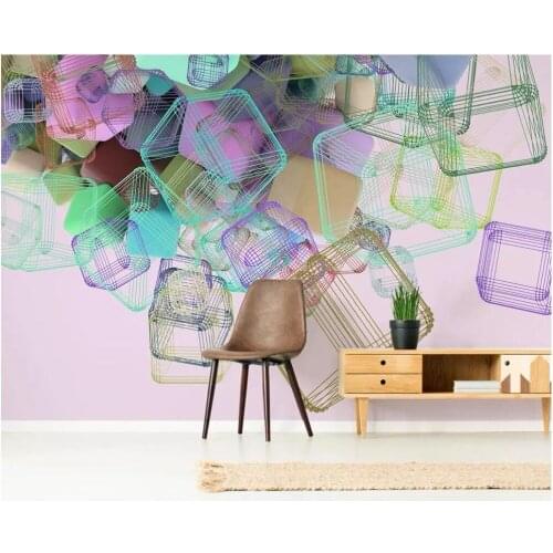 Custom mural 3d photo wallpaper Nordic minimalistic abstract line geometry home improvement living room wallpaper for walls 3 d