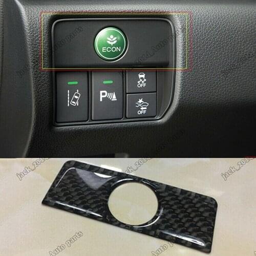 Real Carbon Fiber ECON Button Panel Cover For Honda Accord 2013 2014 2015 2016 2017
