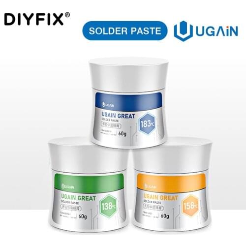 UGAIN 60g Low Temperature Lead-Free SMT Solder Paste BGA Solder Flux Sn42bi58 Snbi-UG Sn63Pb37