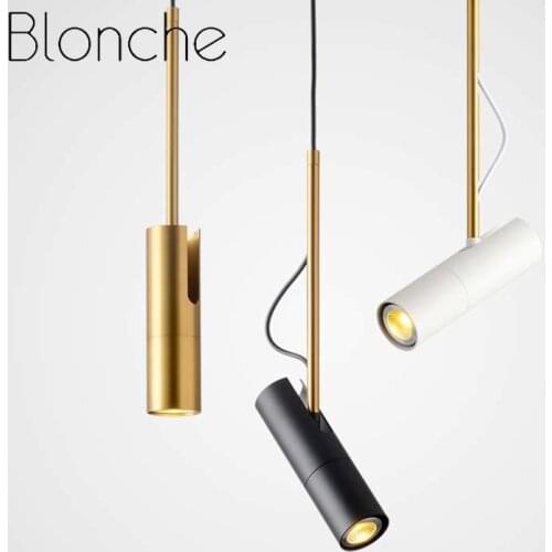 Nordic Design Bedside Pendant Light Post-modern White Black Gold Rotating Hanging Lamp Restaurant Bar Kitchen Spot Light Fixture