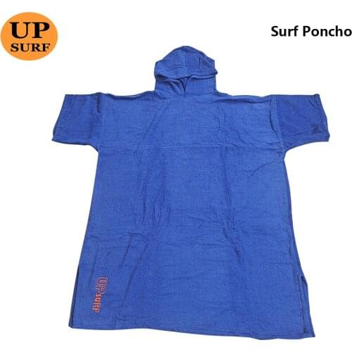 New Style Surf Poncho Blue/Black Color Wetsuit Changing Robe Poncho with hood for Swim, Beach sports 100% cotton oversize adult