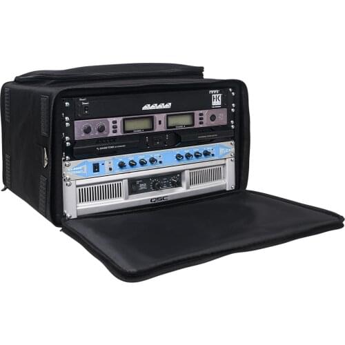 Sound Town Portable 6U Rack Bag, Soft Rack Case with 14" Rackable Depth, Plywood Rack Frame, Shoulder Strap(STRB-616B)