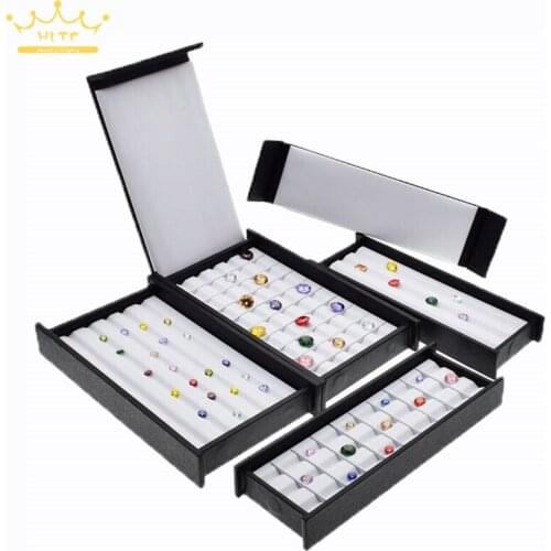 Superior Leather Mute With Magnet Cover Diamond Display Tray Stone Storage Case Gem Box Jewelry Holder Gemstone Organizer